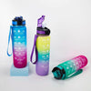 1000ml Gradient Space Cup Sports Bottle Bounce Lid Straw Cup(Yellow Purple Gradient)