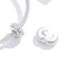 S925 Sterling Silver Pendant Simple Texture Positioning Buckle Beads DIY Bracelet Necklace Accessories