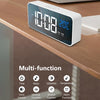 Bedside Alarm Clock Sound Control Mirror LED Music Clock (Silver)