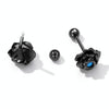 S925 Sterling Silver Black Rose Ear Stud Women Earrings