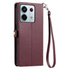 For Redmi Note 13 Pro 5G Global Wallet Multi-card Slot Leather Phone Case with Lanyard(Wine Red)