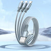 ROMOSS CB25 3 In 1 3.5A  8 Pin + Micro USB + Type C/USB-C Cable 1.5m(Space Gray)