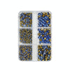 2 Sets Nail Art 6 Grid Pointed Bottom Diamond Nail Jewelry, Specification: 04 Light Blue