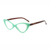 Street Stall Triangular Cat Eye Presbyopic Glasses, Degree: +300(Light Green)