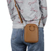 Universal Litchi Texture Phone Crossbody Bag Leather Case for 5.5-7.2 inch Phones(Brown)