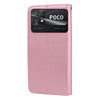 For Xiaomi Poco C40 Rose Embossed Flip PU Leather Phone Case(Rose Gold)