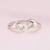 SCR902 Sterling Silver S925 Heart Gesture Opening Romantic Ring