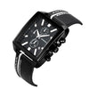 SANDA 5003 Three Eye Watch Six Pin Multi Purpose Sport Men Watch Leather Watch Student Waterproof Quartz Watch(Black)