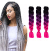 Fashion Color Gradient Individual Braid Wigs Chemical Fiber Big Braids, Length: 60cm(50 Black+Purple+Rose Red)
