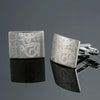 Men Clover Rose Pattern Cufflinks, Color: Silver Laser Flower