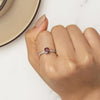 BSR460-6RD S925 Sterling Silver White Gold Plated Zircon Exquisite Pomegranate Ring Hand Decoration