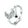 S925 Sterling Silver Ring Starlight Moon Sky Open Ring