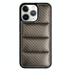 For iPhone 11 Pro Max Carbon Fiber Texture Down Jacket Phone Case(Grey)