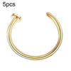 5pcs Stainless Steel Nose Ring Without Hole C-Shape Nose Staple Lip Band Earrings, Size: 0.8 x 10+2(Gold)