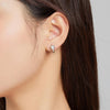 S925 Sterling Silver Bright Heart Ear Buckle Women Earrings