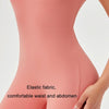 Women Square Neck Tight Quick-drying Yoga Short-sleeved Jumpsuit, Size: S(Rose Pink)