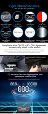 5.5" OBD2 HUD Head-Up Display Car Speedometer - Black