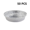 50 PCS / Set Thickened Circular Baking Tray Grilled Meat Paper, Specification:  7 inch(Silver White)