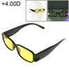 UV Protection Yellow Resin Lens Reading Glasses with Currency Detecting Function, +4.00D