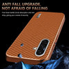 For Samsung Galaxy A36 AZNS Electroplated Edge Carbon Fiber Texture Phone Case(Brown)