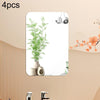 4pcs 42cm x 27cm Round Corner Models Rectangle Acrylic Mirror Stereo Wall Stickers(Silver)