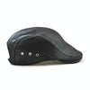 12982 Autumn and Winter Adjustable PU Leather Perforated Peaked Cap, Size:One Size(Dark Coffee)