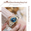 OLEVS 7003 Women Multifunctional Waterproof Mechanical Watch(Gold + Blue)