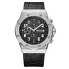 BAOGELA 1805 Sports Quartz Men Watch Luminous Silicone Watch(Silver Shell Black Surface)