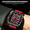 Curren 8442 Sport Six-Hand Silicone Strap Men Quartz Watch, Color: Rose Shell Black