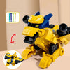 2 In 1 Dinosaur Transforming Engineering Car Inertial Automatic Crash Toy, Color: Aircraft-Pterosaur Yellow