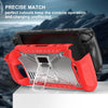 For Steam Deck Shockproof Game Console Case with Holder & Shoulder Strap(Red+Transparent)