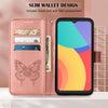For Alcatel 1L 2021 Embossed Butterfly Leather Phone Case(Rose Gold)