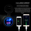 Universal Car QC3.0 Dual Port USB Charger Power Outlet Adapter 5V 2.4A IP66 with 60cm Cable(Green Light)
