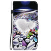 For Samsung Galaxy S22 5G Crystal Texture Colored Drawing Leather Phone Case(Heart Shaped)