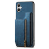 For Samsung Galaxy A04 4G Retro Leather Zipper Wallet Back Phone Case(Blue)