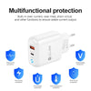 PD04 Type-C + USB Mobile Phone Charger with Type-C to 8 Pin Cable, EU Plug(White)