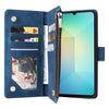 For Samsung Galaxy A06 4G Multifunctional Frosted Zipper Wallet Leather Phone Case(Blue)