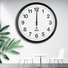 Smart Network Automatic Time Synchronization Wifi Wall Clock Modern Minimalist Silent Living Room Clock, Size:12 inch(White)