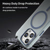 For iPhone 14 Pro Max MagSafe Frosted Translucent TPU + PC Full Coverage Phone Case(Dark Blue)