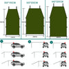 Outdoor Picnic Camping Tent On The Side Of The Car Vehicle Rain-proof Sunshade Canopy 300x150cm(Green)