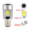 BA20D DC12-80V / 20W / 6000K / 2000LM Motorcycle Headlight with Angel Eyes (Red)