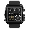 OLEVS 1101 Sports Multi-Function Square Men Quartz Electronic Watch(Black)