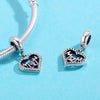 S925 Sterling Silver Pendant Heart-shaped Hollow I love Mother Beads DIY Bracelet Necklace Accessories