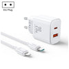 J0YROOM TCF05 20W USB+USB-C/Type-C Dual Interface Fast Charger Set, Specification:EU Plug(White)