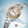 SKMEI 1534 elegant waterproof quartz steel band watch with diamond inlay(Silver  Gold)