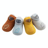 Baby Socks Cartoon Print Glue Strap Baby Anti-Slip Floor Socks Size: S 0-1 Years Old(Yellow)
