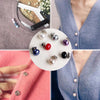 10 PCS Versatile Pearl Stud Buckle Anti-light Collar Buttonigan Shawl Pin Needle Diy Scarf Collar Pin Brooch Pin(Silver)