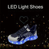 USB Charging LED Light Shoes Couples Casual Sneakers Hip-Hop Luminous Shoes, Size: 41(White Black)