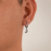 OPK GE932 1pair Vintage Personalized Stainless Steel Moon Pendant Earrings