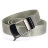 AWMN Men Nylon Cutout Automatic Buckle Toothless Belt, Length: 120cm(Light Gray White Line)